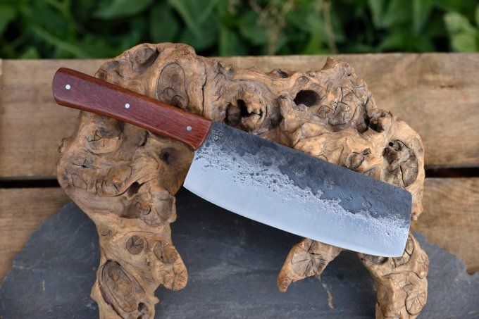 Couteau de cuisine 30cm, manche en bois exotique