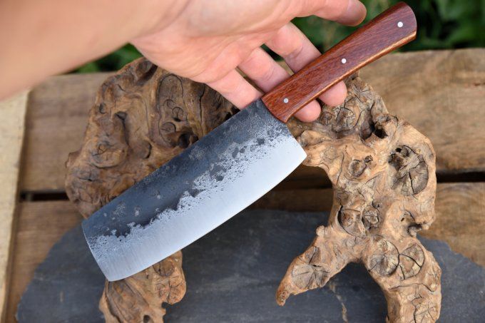 Couteau de cuisine 30cm, manche en bois exotique