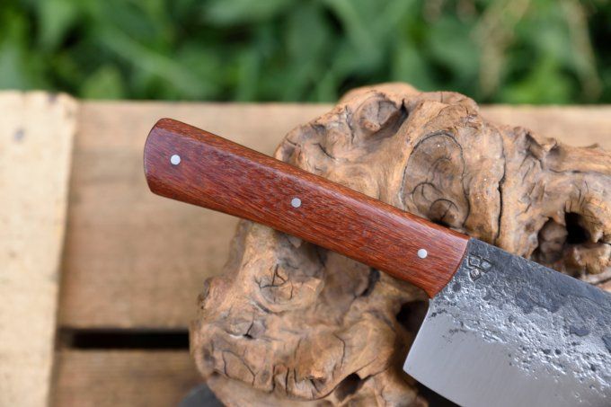 Couteau de cuisine 30cm, manche en bois exotique