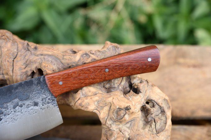 Couteau de cuisine 30cm, manche en bois exotique