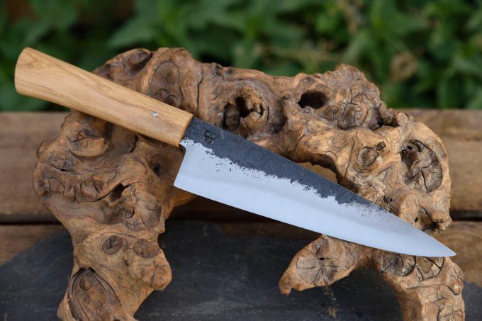 Couteau de cuisine 32cm, manche en Chêne