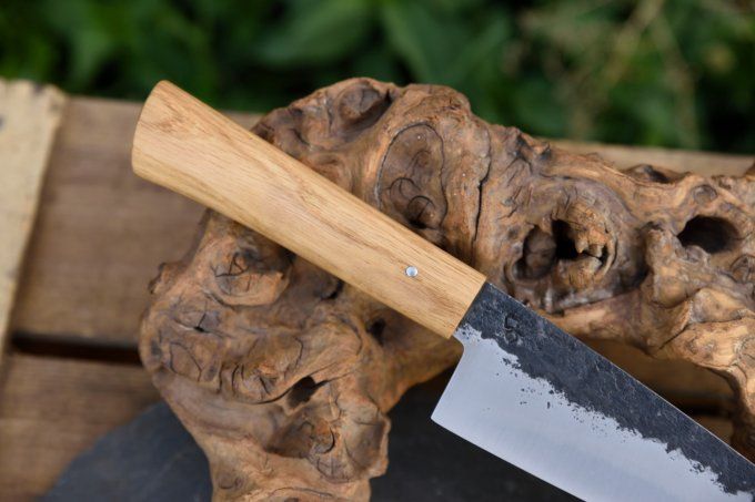 Couteau de cuisine 32cm, manche en Chêne