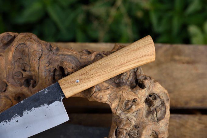 Couteau de cuisine 32cm, manche en Chêne