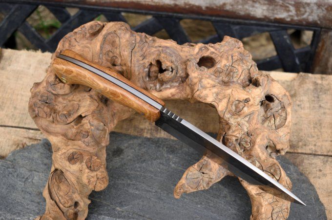 Couteau de camp 29 cm, manche en Chêne