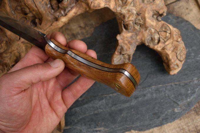 Couteau de camp 29 cm, manche en Chêne